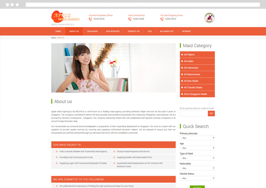 maid agency web design company singapore, maid agency web design, maid agency website development
