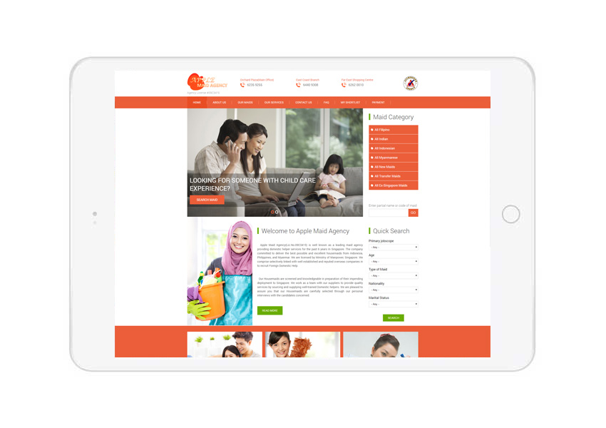 maid agency web design company singapore, maid agency web design, maid agency website development